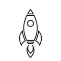 Rocket line icon. starting business, beginning and startup symbol. web design element