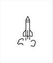 Rocket line icon,vector best line icon,rocket with smoke icon.