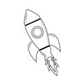 Rocket Linear icon. Rocket launch, Spaceship. New business start up, space