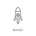 Rocket linear icon. Modern outline Rocket logo concept on white