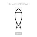 Rocket. Linear icon.