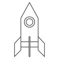 Rocket linear icon. Vector illustration