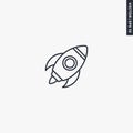 Rocket, linear style sign for mobile concept and web design