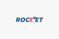 rocket logo with a flying rocket as the letter K Royalty Free Stock Photo