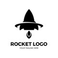 Rocket logo/icon template in black color Royalty Free Stock Photo
