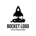 Rocket logo/icon template in black color Royalty Free Stock Photo