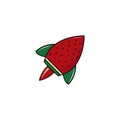 rocket logo icon watermelon vector illustration design