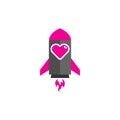 Rocket Love Logo Icon Design