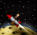 Rocket man Will Travel For Work Royalty Free Stock Photo