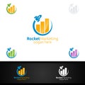 Rocket Marketing Financial Advisor Logo Design Royalty Free Stock Photo