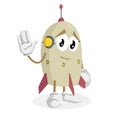 Rocket mascot and background goodbye pose Royalty Free Stock Photo