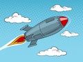 Rocket missile flying pop art style vector