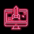 rocket modeling computer program color icon vector illustration Royalty Free Stock Photo