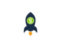 Rocket Money Icon Logo Design Element Royalty Free Stock Photo