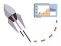 Rocket launching with graph monitor showcasing progress, growth concepts, and dynamic performance tracking Royalty Free Stock Photo