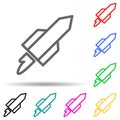 rocket multi color style icon. Simple thin line, outline vector of web icons for ui and ux, website or mobile application Royalty Free Stock Photo