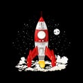 Rocket Need more space [Vector] Royalty Free Stock Photo