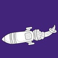 Rocket Outer Space Digital Stamp