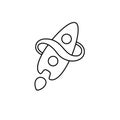 Rocket outline icon. Simple linear element illustration. Isolated line