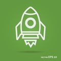 Rocket outline icon white color