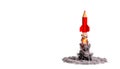rocket pencil blowing smoke on a white background Royalty Free Stock Photo