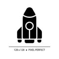 Rocket pixel perfect black glyph icon