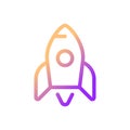 Rocket pixel perfect gradient linear ui icon