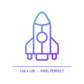 Rocket pixel perfect gradient linear vector icon