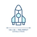 Rocket pixel perfect light blue icon