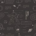 Rocket plan seamless pattern