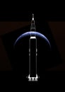 Rocket planet space travel and exploration concept