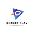 Rocket Play Logo Design. vector illustration