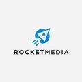 rocket play logo design vector illustration