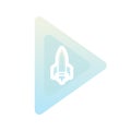 Rocket play logo gradient design template icon element