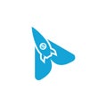Rocket Play logo icon vector template, Creative design, Symbol