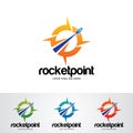 Rocket point logo design template