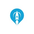 Rocket Point logo icon vector template, Creative design, Symbol