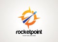 Rocket Point Logo Template Design Vector