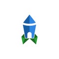 Rocket polygonal logo vector design