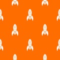 Rocket retro pattern vector orange Royalty Free Stock Photo