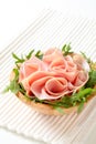 Rocket salad and sliced ham Royalty Free Stock Photo