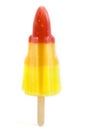 Rocket shaped ice lolly over white Royalty Free Stock Photo