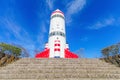 Rocket-shaped symbol tower with blue sky background in Inariyam Royalty Free Stock Photo
