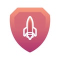 Rocket shield logo gradient design template icon element Royalty Free Stock Photo