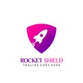 Rocket Shield Up Logo Icon Design Vector Illustration Royalty Free Stock Photo