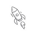 Rocket ship doodle. Rocket ship hand drawn sketch style icon. Start up, space doodle drawn concept. Royalty Free Stock Photo