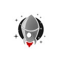 rocket launch icon on white background Royalty Free Stock Photo