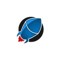 rocket launch icon on white background Royalty Free Stock Photo