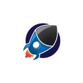 rocket launch icon on white background Royalty Free Stock Photo