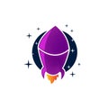 rocket launch icon on white background Royalty Free Stock Photo